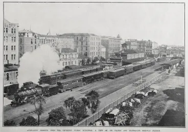 Image: AUCKLAND'S PRESSING NEED FOR IMPROVED PUBLIC BUILDINGS: A VIEW OF ITS PALTRY AND INADEQUATE RAILWAY STATION
