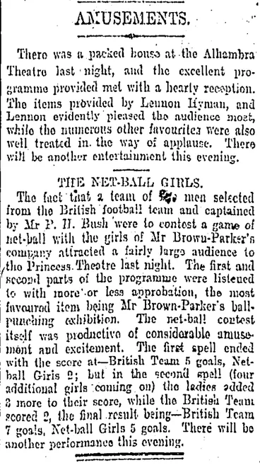 Image: AMUSEMENTS. (Otago Daily Times 10-8-1904)