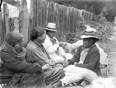 [Tokaanu. Maori at Land Court meeting]