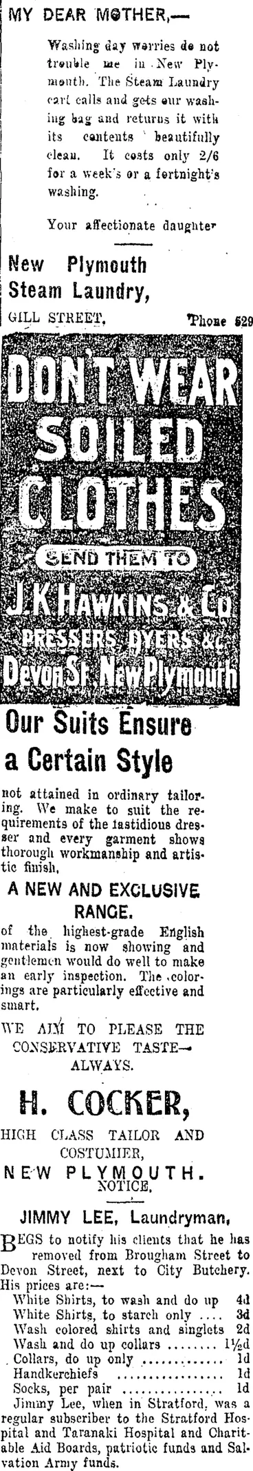 Image: Page 6 Advertisements Column 4 (Taranaki Daily News 28-2-1916)