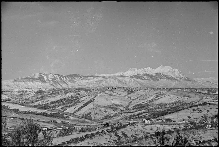 Looking towards German held town of Orsogna, Italy, World War II - Photograph taken by George Kaye