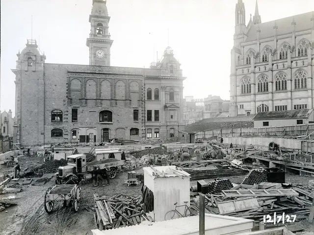 Construction ground work - Dunedin Town Hall