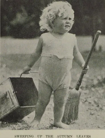 Sweeping up the autumn leaves Image: Sweeping up the autumn leaves