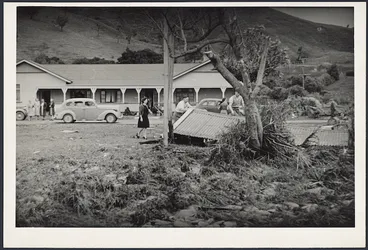 Image: A car shed destroyed by a tsunami, Tatapouri, Gisborne