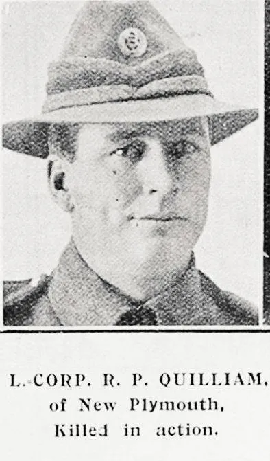 L. Corp. R. P. Quilliam, of New Plymouth, killed in action