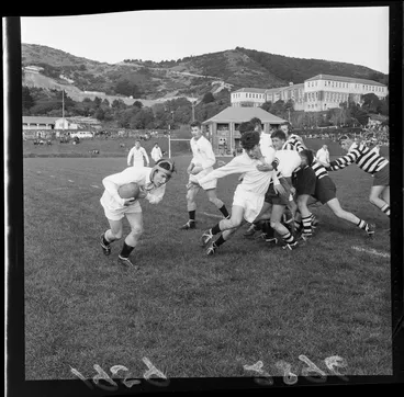 Image: Rugby union football match, Christ's College vs Wanganui, at Wellington College, Mount Victoria, Wellington