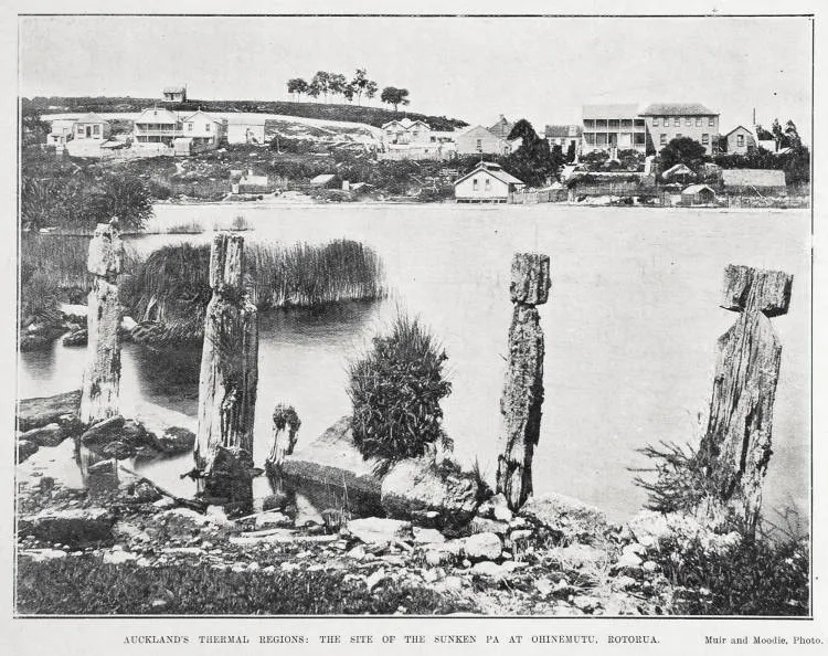 Auckland thermal regions: the site of the sunken pa at Ohinemutu, Rotorua