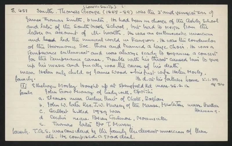 Macdonald Dictionary Record: Thomas George (Lovell-) Smith