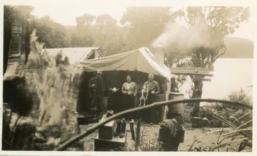 Image: Photograph: Tim Smith's hut at Puysegur Point lighthouse, Fiordland, Jan 1942