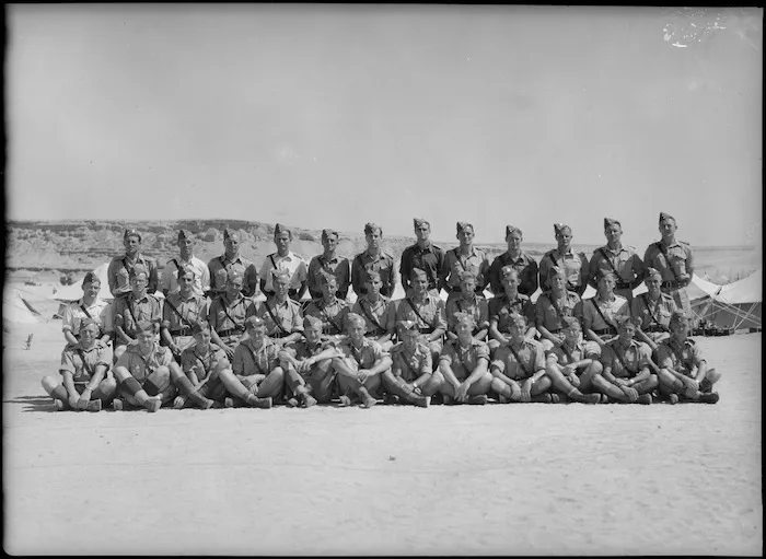 Officers of 22 NZ Motor Battalion at Maadi, Egypt, World War II - Photograph taken by G Bull