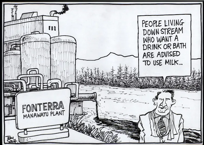 "People living downstream who want a drink or a bath are advised to use milk..." 9 August, 2006.