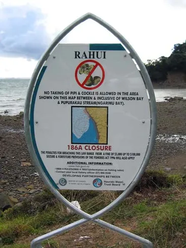 Image: Rāhui sign, Hauraki
