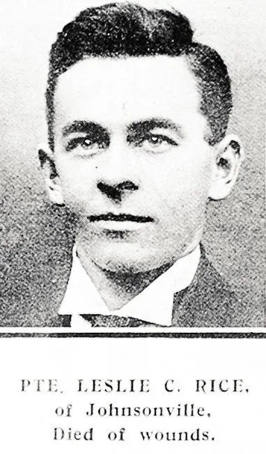 Pte. Leslie C. Rice, of Johnsonville. Died of wounds