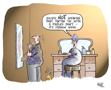 Image: "You're NOT wearing that tartan tie with a paisley shirt - it's Fashion Week" 24 September 2009