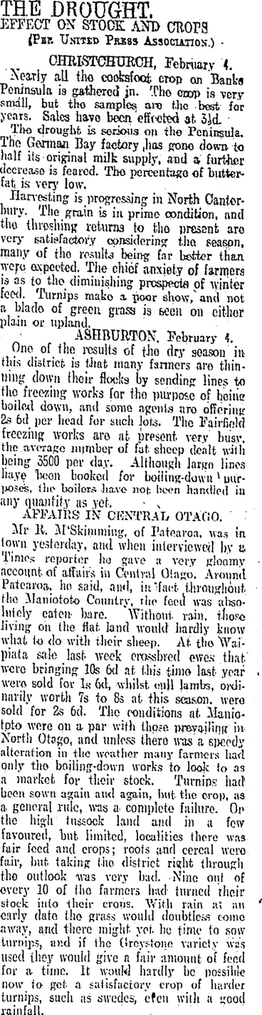 Image: THE DROUGHT. (Otago Daily Times 5-2-1907)