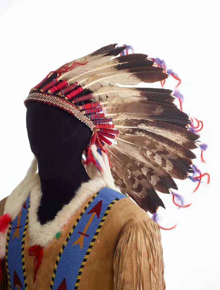 Native American feathered war bonnet