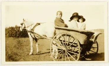 Image: 'Governess cart', Papatoetoe, ca 1920