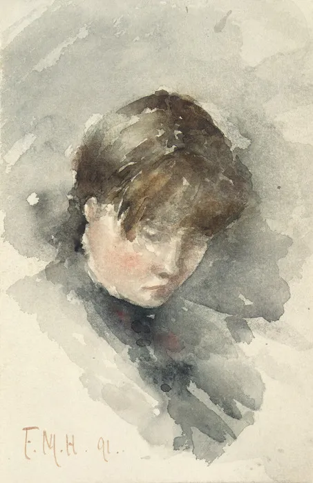 Hodgkins, Frances Mary, 1869-1947 :[Girl reading. 18]91.