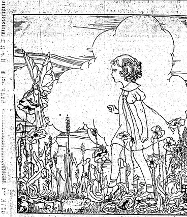 Image: Where larJcspur blue and poppies sivay, the fairy babies sleep ; 'holiday ... ' ,t , . ' , (Evening Post, 02 February 1935)