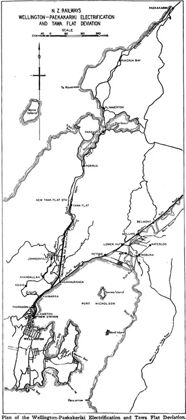 Image: Plan of the Wellington-Paekakariki Electrification and Tawa Flat Deviation
