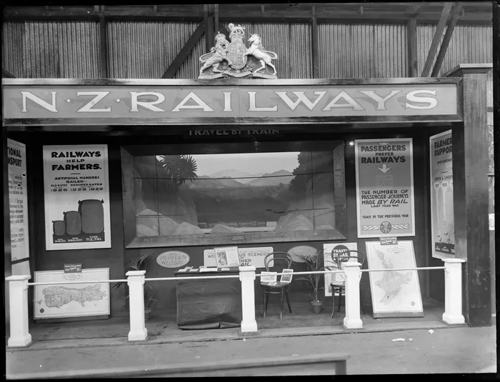 Billboard advertising for New Zealand Railways