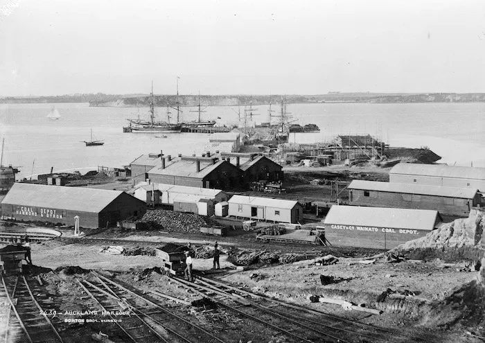 Railway yards and wharf, Auckland