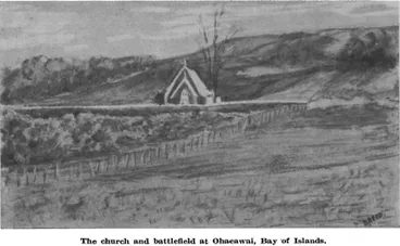 Image: The church and battlefield at Ohaeawal, Bay of Islands