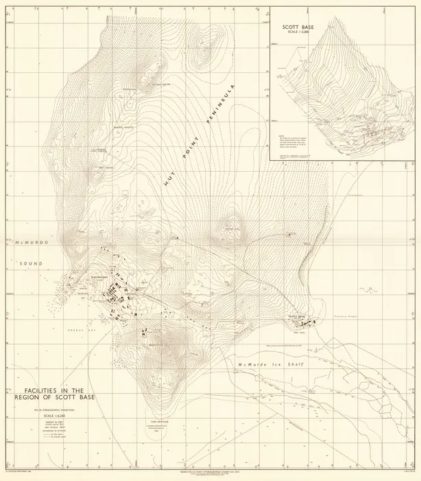 Facilities in the region of Scott Base.