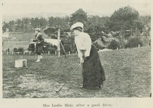Mrs Leslie Mair, after a good drive.