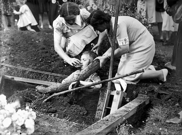 E P S team practicing first aid