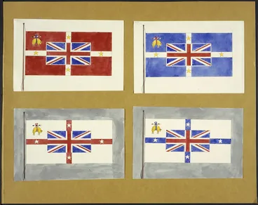 Image: Artist unknown :[Designs for proposed New Zealand flag? 1907?]