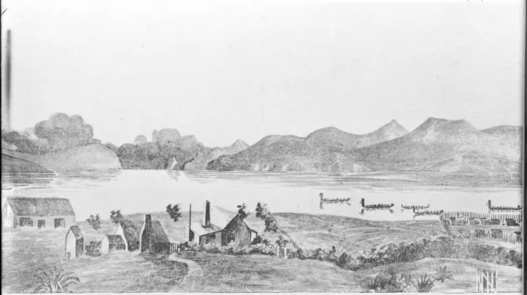 Ihumātao Mission Station, Manukau Harbour, 1855