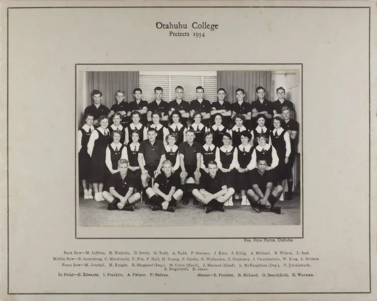 'Otahuhu College Prefects', 1954.