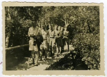 Image: "Tough on the bridge! Tramp Summer 1947-48," Presbyterian Harrier Club - Wellington
