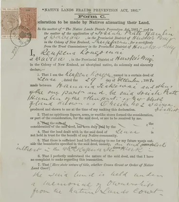 Image: Three leases, Ohuia number 2 land block