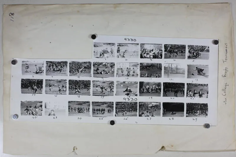 Geoffrey C Wood Nelson Evening Mail proof sheet: Inter College Rugby Tournament