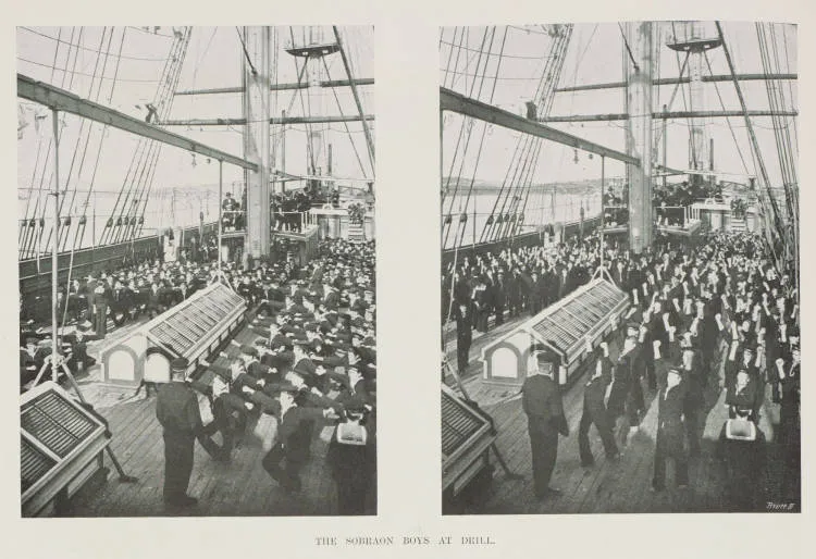 The Sobraon boys at drill