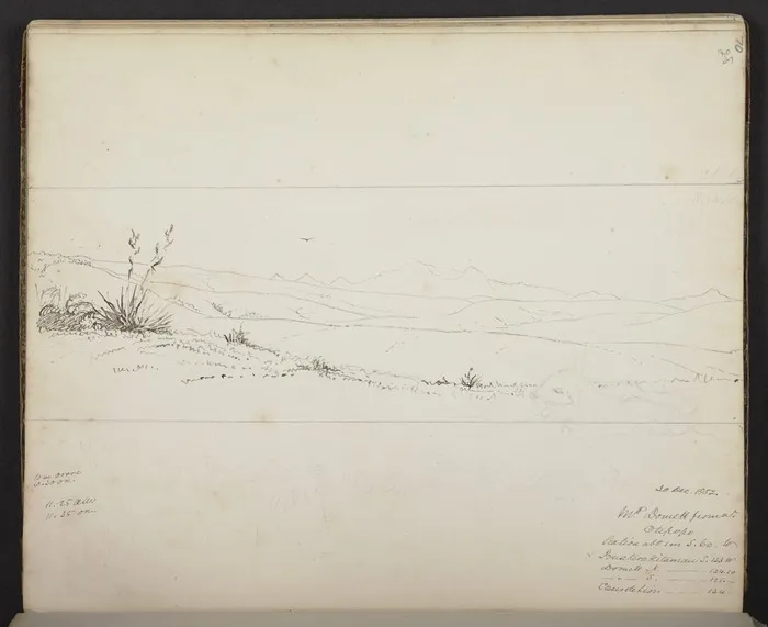 Mantell, Walter Baldock Durrant 1820-1895 :Mt Domett from nr. Otepopo. 30 Dec. 1852.