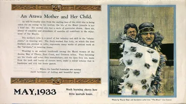 Image: [New Zealand Tourist Department?] :An Arawa mother and her child. May, 1933.