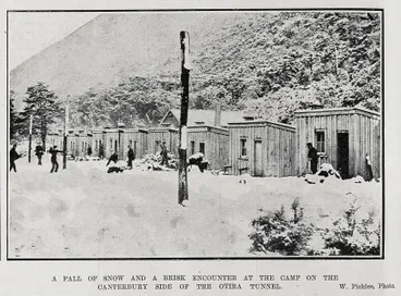 Image: A Fall Of Snow And A Brisk Encounter At The Camp On The Canterbury Side Of Otira Tunnel