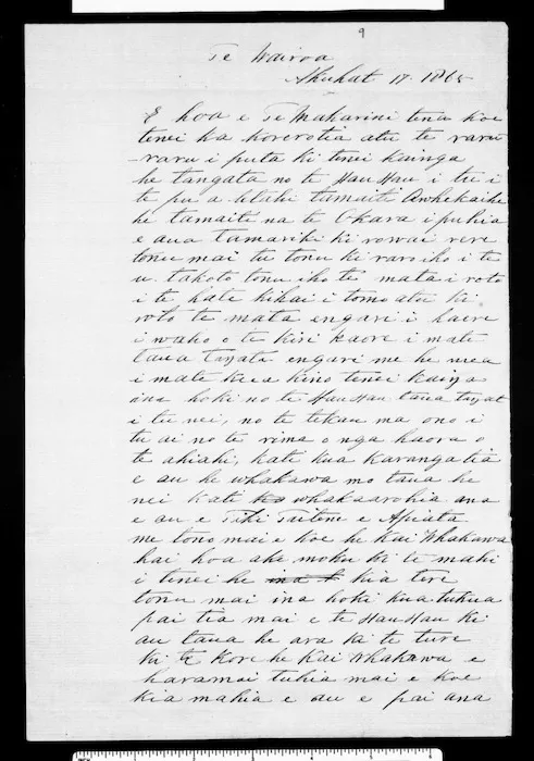 Copy of letter from Pitiera Kopu to McLean