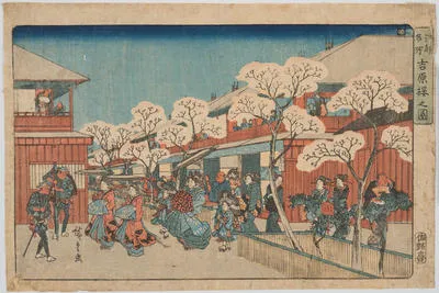 Yoshiwara sakura no zu (Cherry Blossoms in the Yoshiwara sakura no zu)