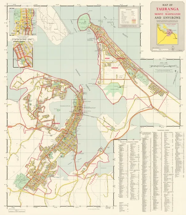 Map of Tauranga, Mount Maunganui and environs.
