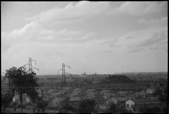 Smoke covers country between Riccione and Rimini, Italy, as latter town is bombarded in World War II - Photograph taken by George Kaye