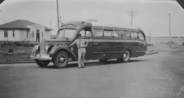 Image: Jim Webb and bus 1947
