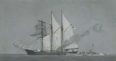 [H.M.S. Prize in action against the German submarine U-93]