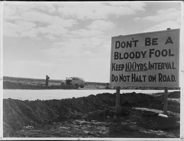 Image: Road sign in Cyrenaica, Libya - Photograph taken by N Palmer
