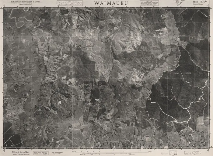 Waimauku / this mosaic compiled by N.Z. Aerial Mapping Ltd. for Lands and Survey Dept., N.Z.