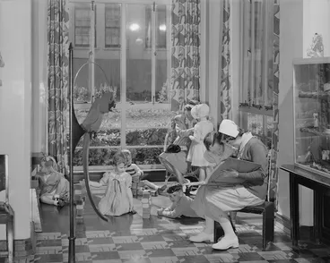 Image: Patients waiting room, Dominion Training School for Dental Nurses, Wellington - Photograph taken by Edward Percival Christensen