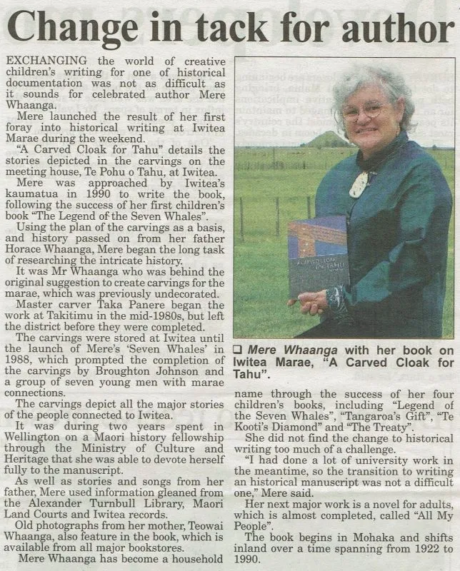 Newspaper Article 2004 – Change in tack for author